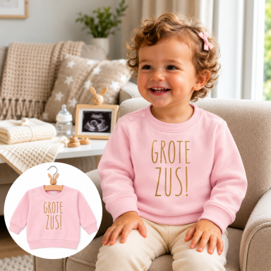 Roze, Sweater, Trui, word, grote, zus, goud